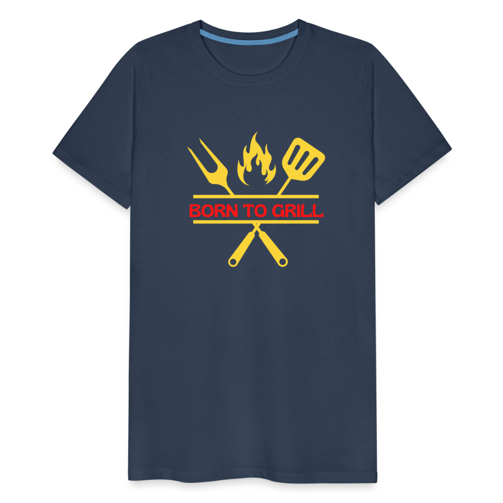 Männer Premium T-Shirt Born to Grill - Navy