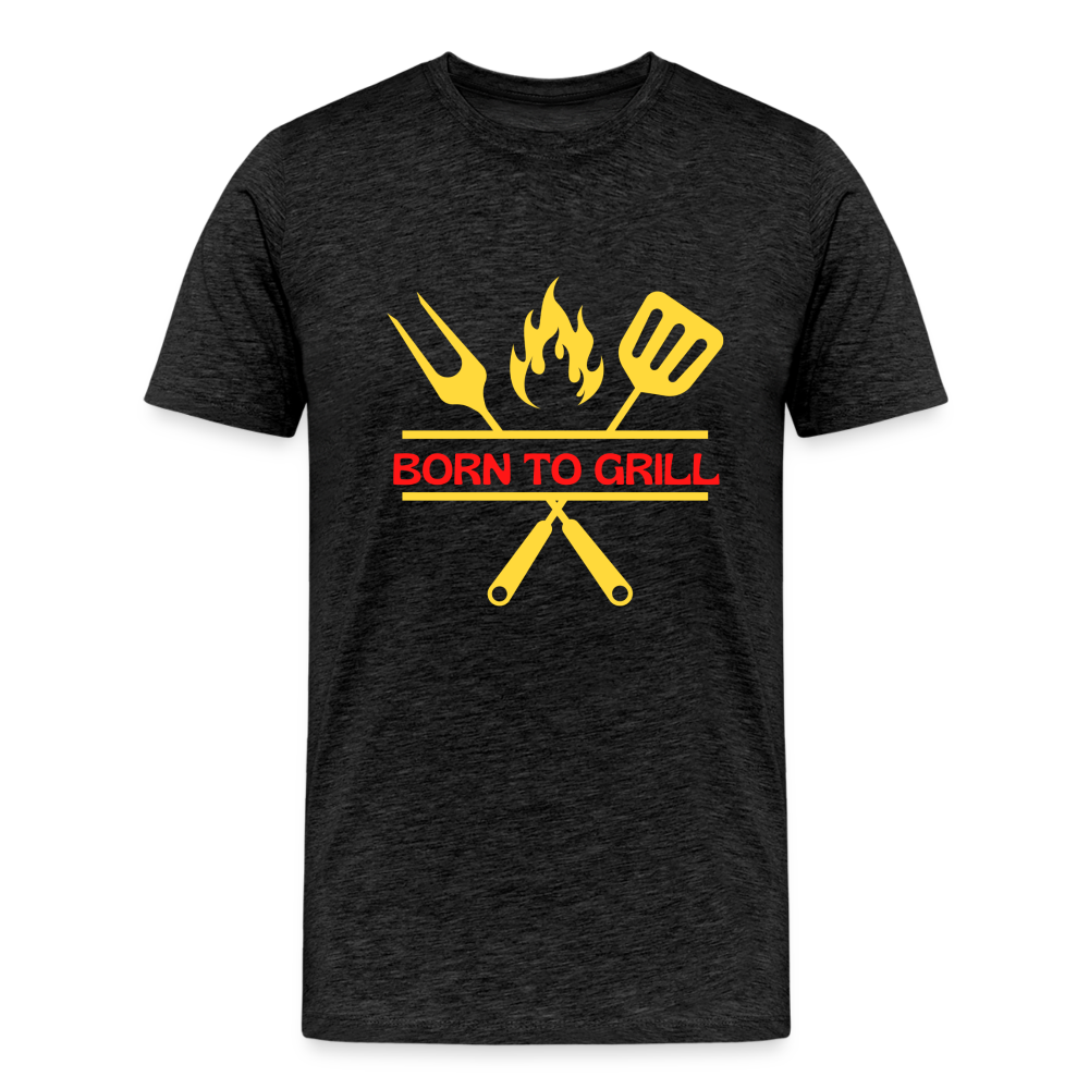 Männer Premium T-Shirt Born to Grill - Anthrazit