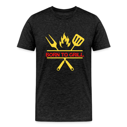 Männer Premium T-Shirt Born to Grill - Anthrazit