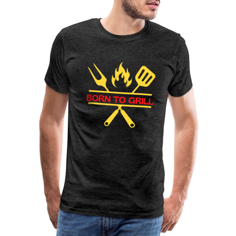 Männer Premium T-Shirt Born to Grill - Anthrazit