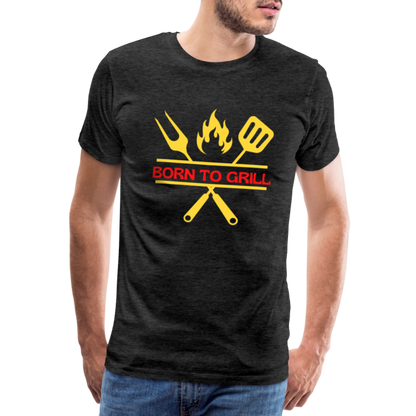 Männer Premium T-Shirt Born to Grill - Anthrazit