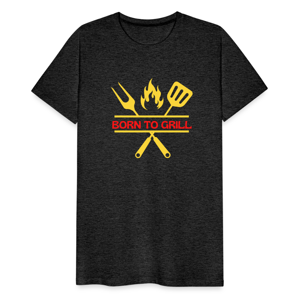 Männer Premium T-Shirt Born to Grill - Anthrazit