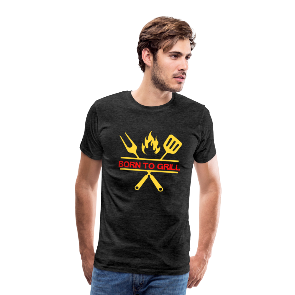 Männer Premium T-Shirt Born to Grill - Anthrazit