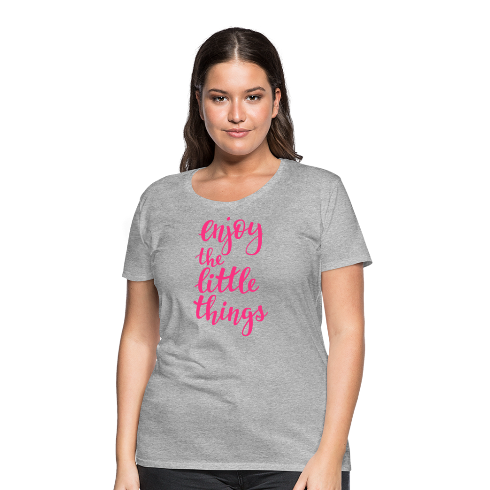 Frauen Premium T-Shirt - Enjoy the little things - Grau meliert