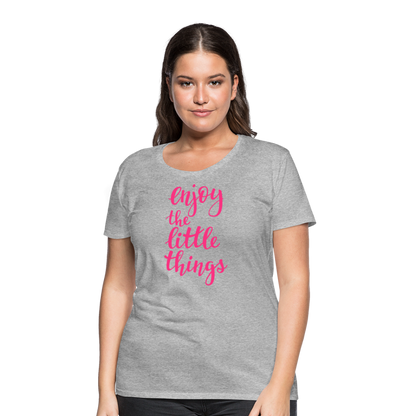 Frauen Premium T-Shirt - Enjoy the little things - Grau meliert