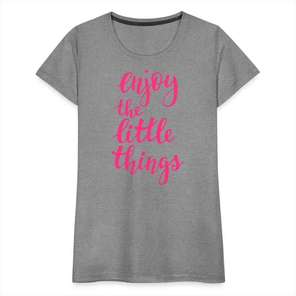 Frauen Premium T-Shirt - Enjoy the little things - Grau meliert