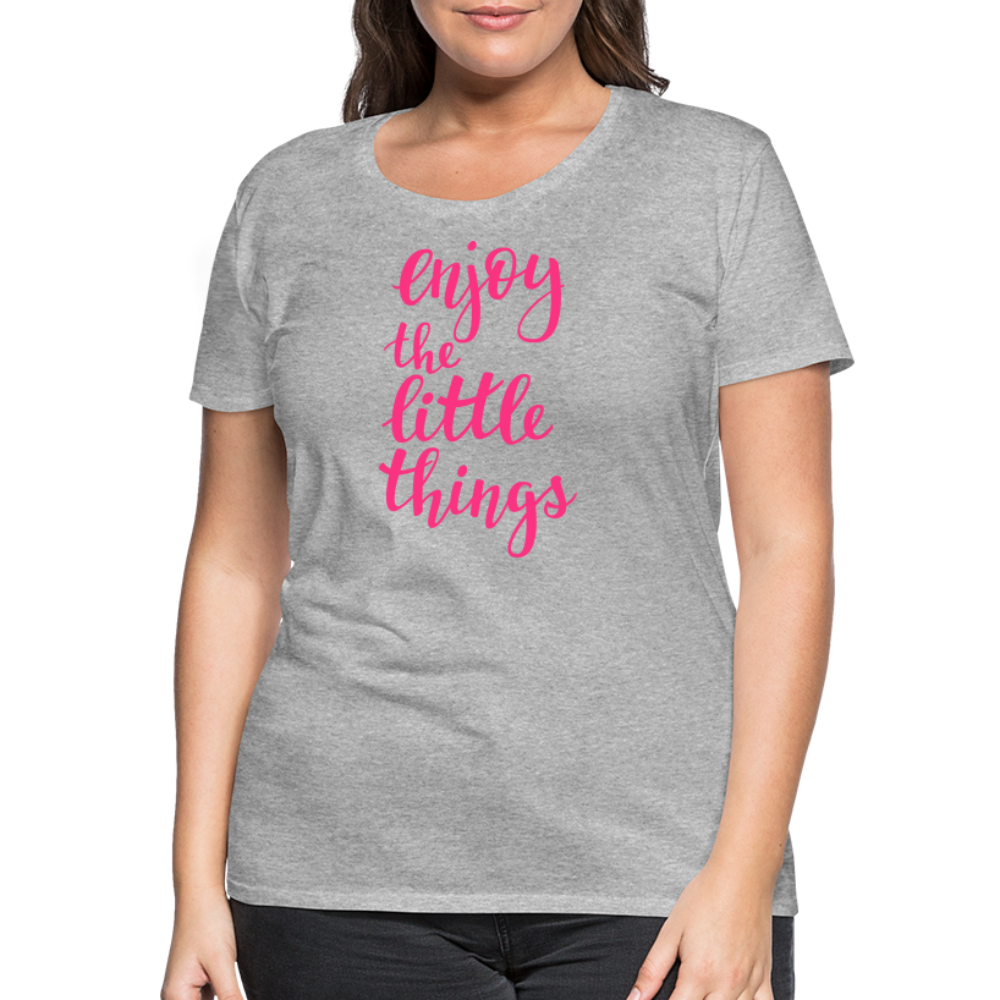 Frauen Premium T-Shirt - Enjoy the little things - Grau meliert