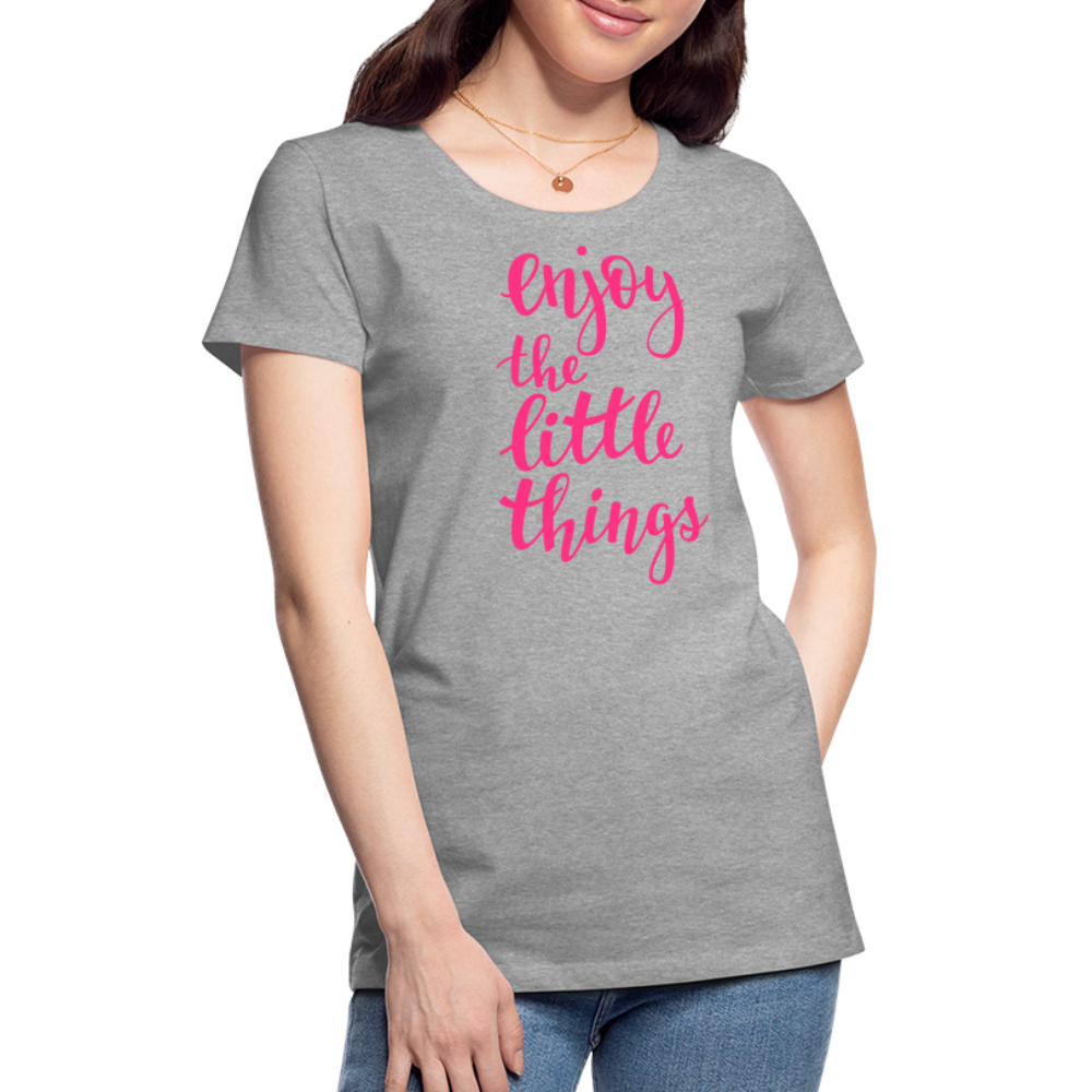 Frauen Premium T-Shirt - Enjoy the little things - Grau meliert