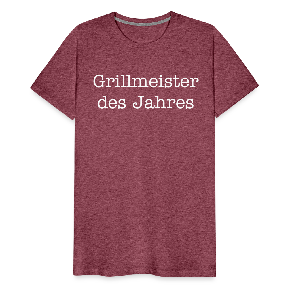 Männer Premium T-Shirt Grillmeister des Jahres - Bordeauxrot meliert