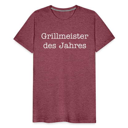 Männer Premium T-Shirt Grillmeister des Jahres - Bordeauxrot meliert