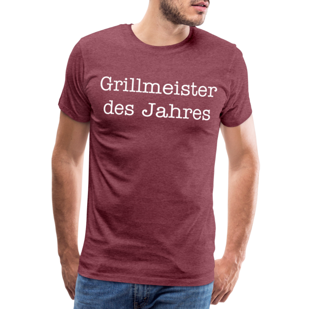 Männer Premium T-Shirt Grillmeister des Jahres - Bordeauxrot meliert