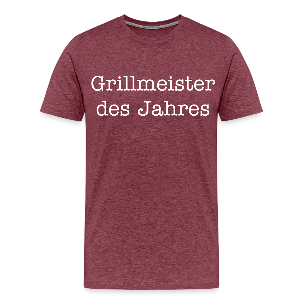 Männer Premium T-Shirt Grillmeister des Jahres - Bordeauxrot meliert