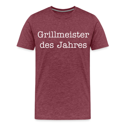 Männer Premium T-Shirt Grillmeister des Jahres - Bordeauxrot meliert