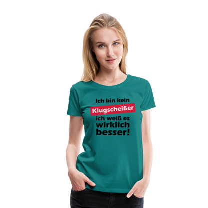 Frauen Premium T-Shirt - Klugscheißer - Divablau