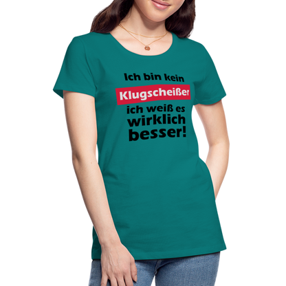 Frauen Premium T-Shirt - Klugscheißer - Divablau