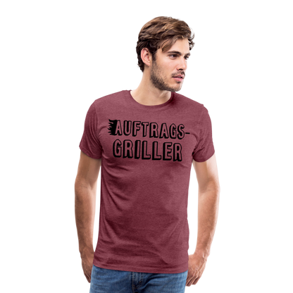 Männer Premium T-Shirt - Auftragsgriller - Bordeauxrot meliert