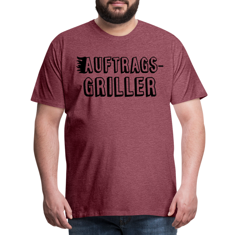 Männer Premium T-Shirt - Auftragsgriller - Bordeauxrot meliert