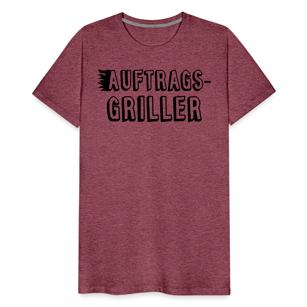 Männer Premium T-Shirt - Auftragsgriller - Bordeauxrot meliert