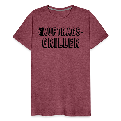 Männer Premium T-Shirt - Auftragsgriller - Bordeauxrot meliert