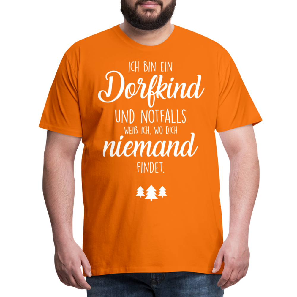 Männer Premium T-Shirt - Dorfkind Spruch - Orange