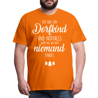 Männer Premium T-Shirt - Dorfkind Spruch - Orange