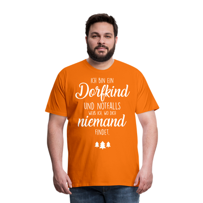 Männer Premium T-Shirt - Dorfkind Spruch - Orange