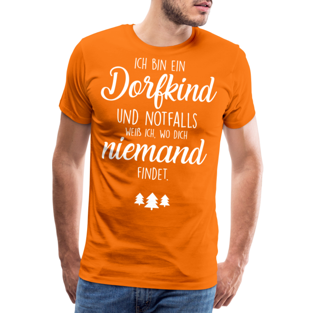 Männer Premium T-Shirt - Dorfkind Spruch - Orange