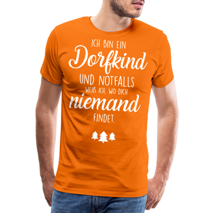 Männer Premium T-Shirt - Dorfkind Spruch - Orange