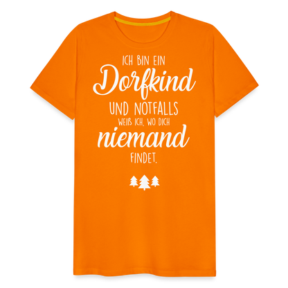 Männer Premium T-Shirt - Dorfkind Spruch - Orange