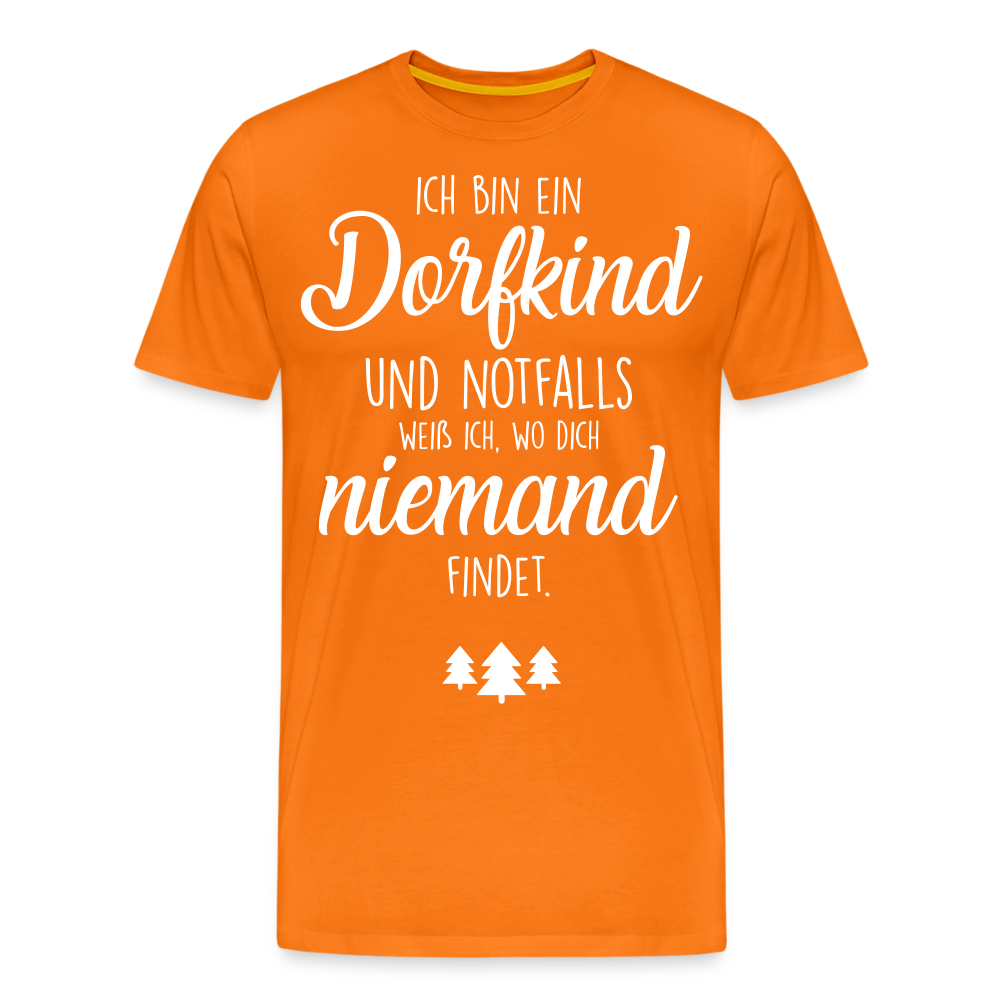 Männer Premium T-Shirt - Dorfkind Spruch - Orange