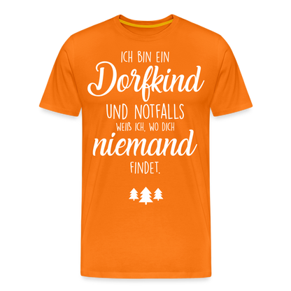 Männer Premium T-Shirt - Dorfkind Spruch - Orange