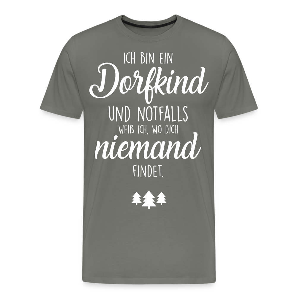 Männer Premium T-Shirt - Dorfkind Spruch - Asphalt