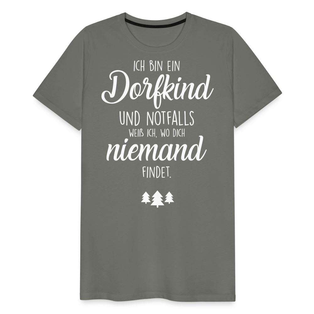 Männer Premium T-Shirt - Dorfkind Spruch - Asphalt