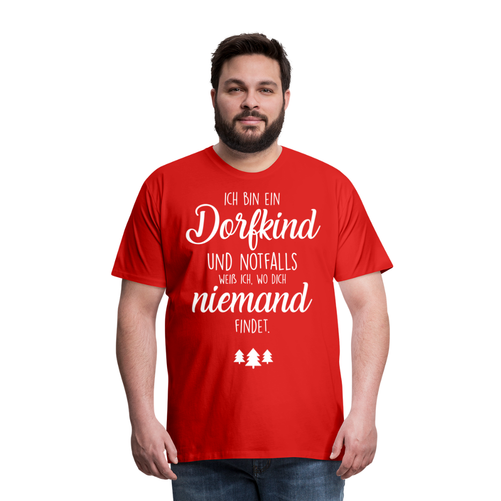 Männer Premium T-Shirt - Dorfkind Spruch - Rot