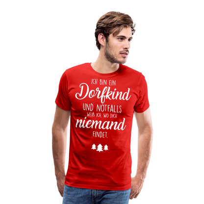 Männer Premium T-Shirt - Dorfkind Spruch - Rot