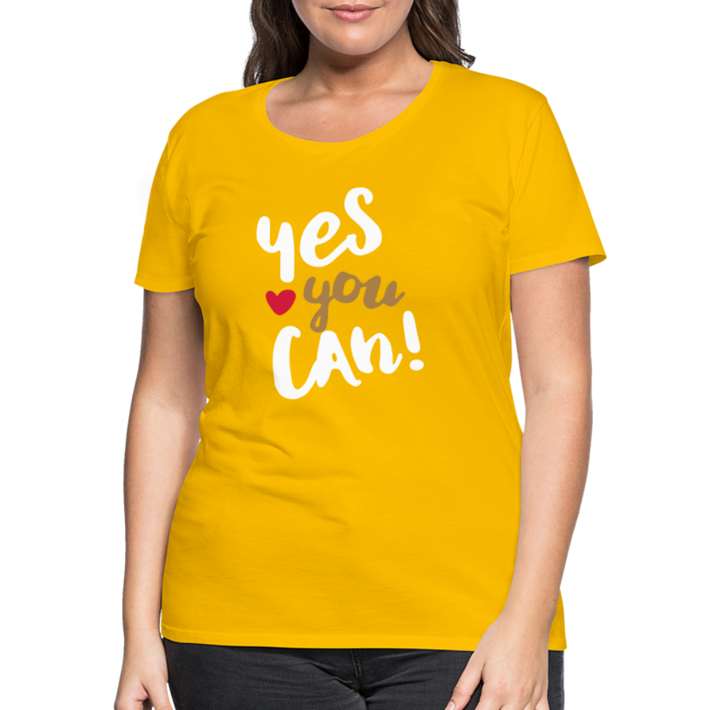 Frauen Premium T-Shirt - Yes you can! - Sonnengelb