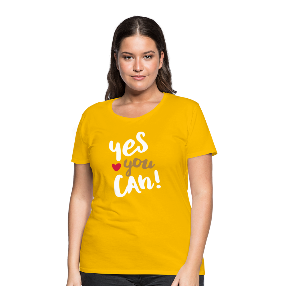 Frauen Premium T-Shirt - Yes you can! - Sonnengelb