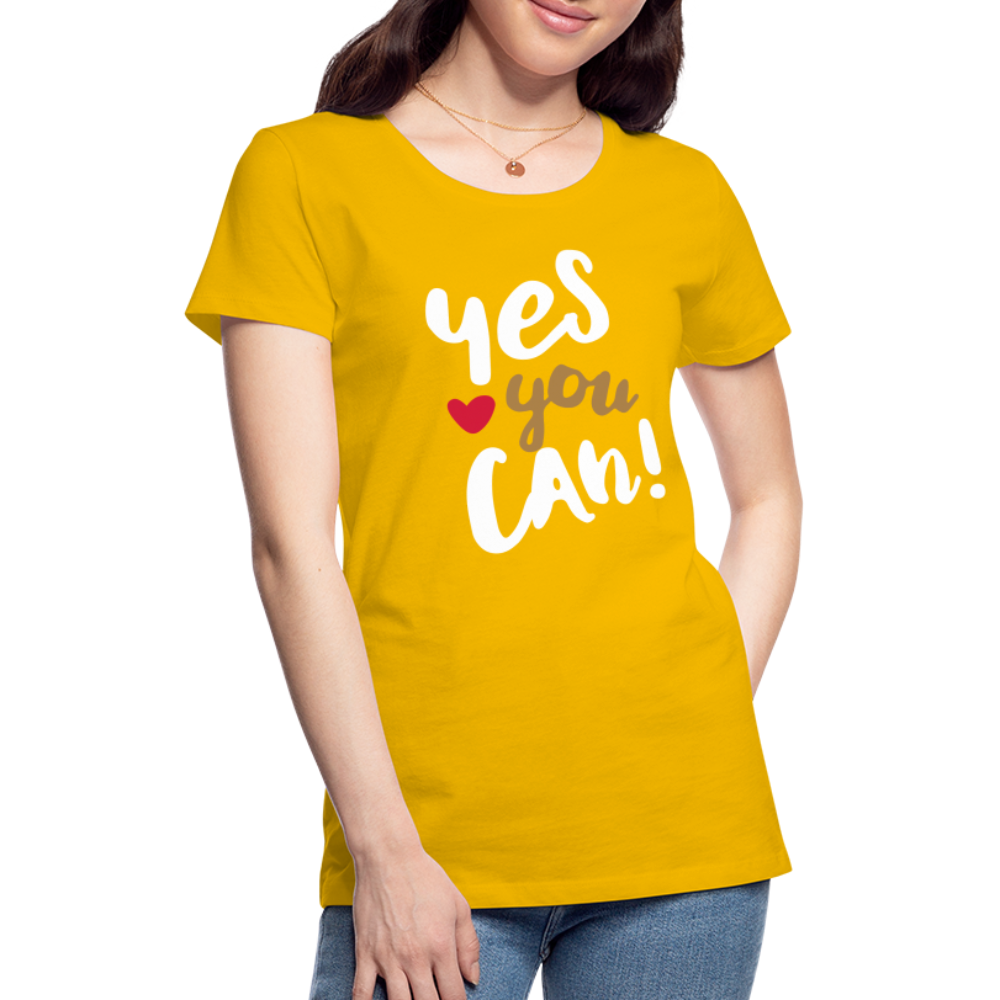 Frauen Premium T-Shirt - Yes you can! - Sonnengelb