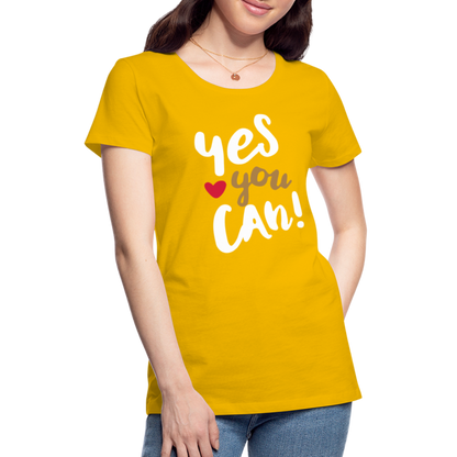 Frauen Premium T-Shirt - Yes you can! - Sonnengelb