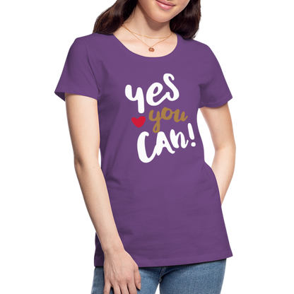 Frauen Premium T-Shirt - Yes you can! - Lila