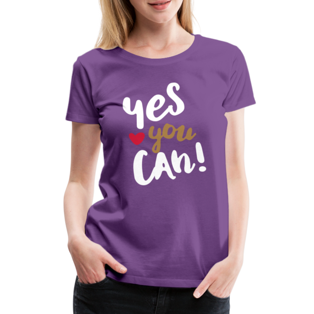 Frauen Premium T-Shirt - Yes you can! - Lila