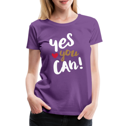 Frauen Premium T-Shirt - Yes you can! - Lila