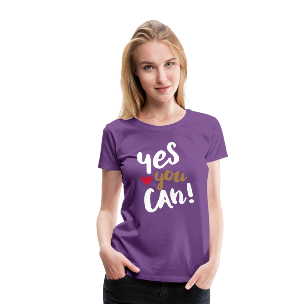 Frauen Premium T-Shirt - Yes you can! - Lila