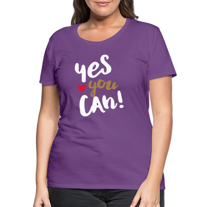 Frauen Premium T-Shirt - Yes you can! - Lila