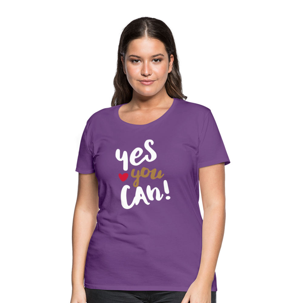 Frauen Premium T-Shirt - Yes you can! - Lila