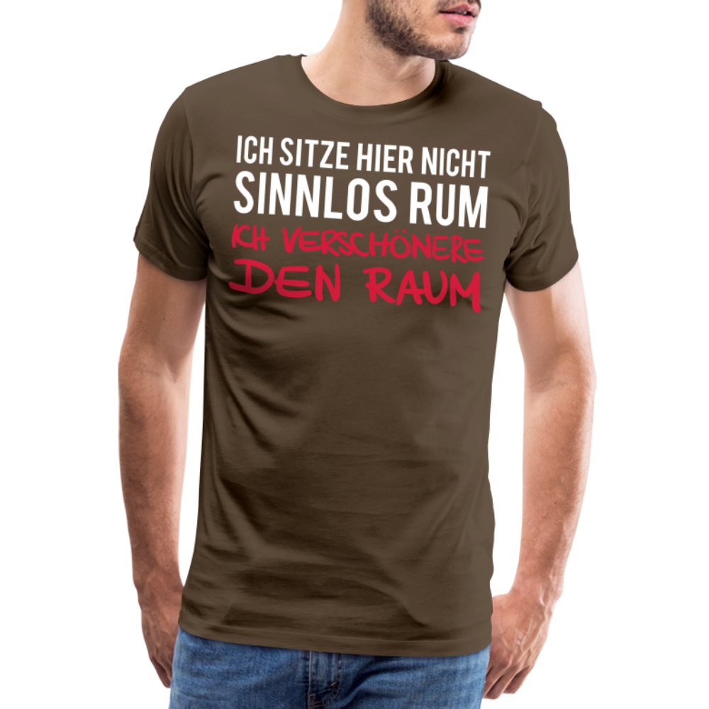 Männer Premium T-Shirt Ich sitze hier - Edelbraun