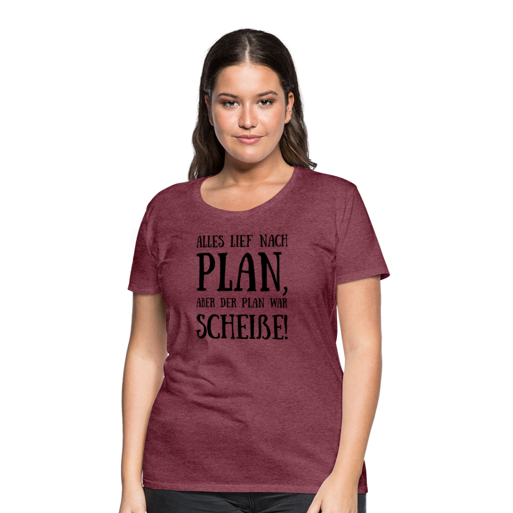 Frauen Premium T-Shirt - Nach Plan - Bordeauxrot meliert