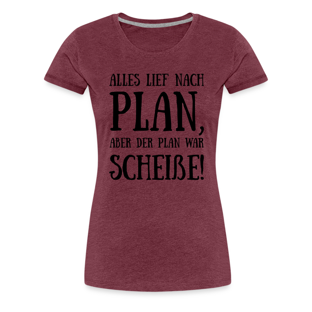 Frauen Premium T-Shirt - Nach Plan - Bordeauxrot meliert