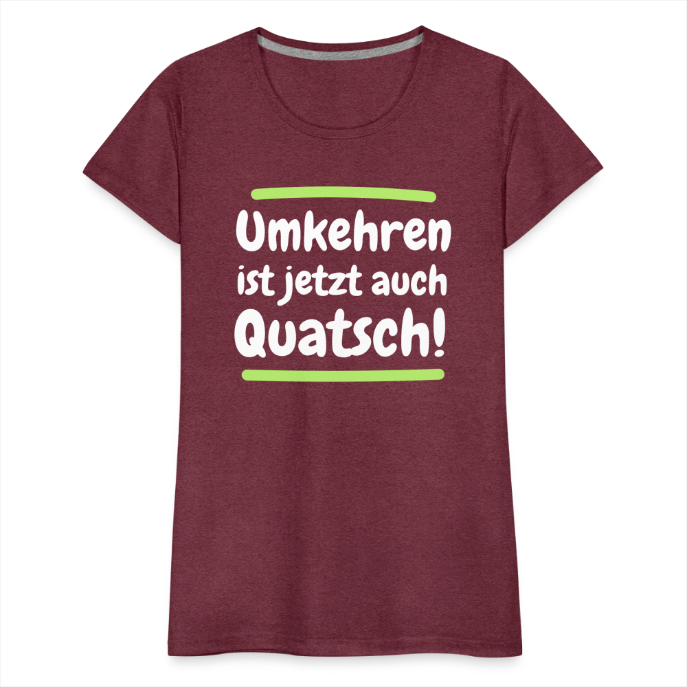 Frauen Premium T-Shirt - Umkehren - Bordeauxrot meliert