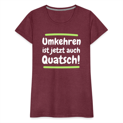 Frauen Premium T-Shirt - Umkehren - Bordeauxrot meliert